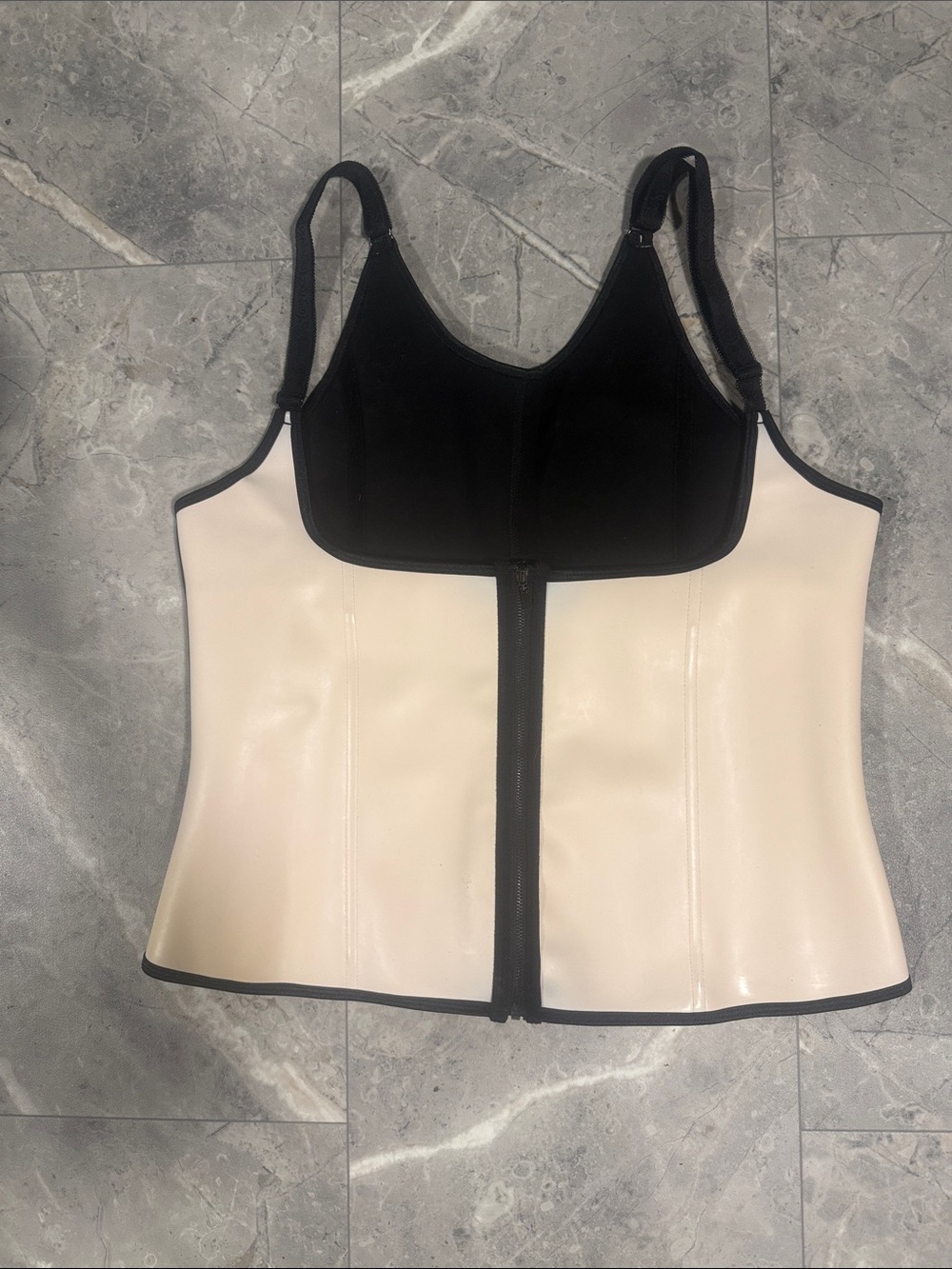 Black & Cream Shapewear Vest Top